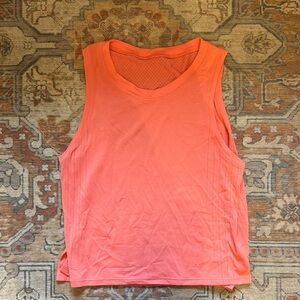 Lululemon perforated coral tank size 4